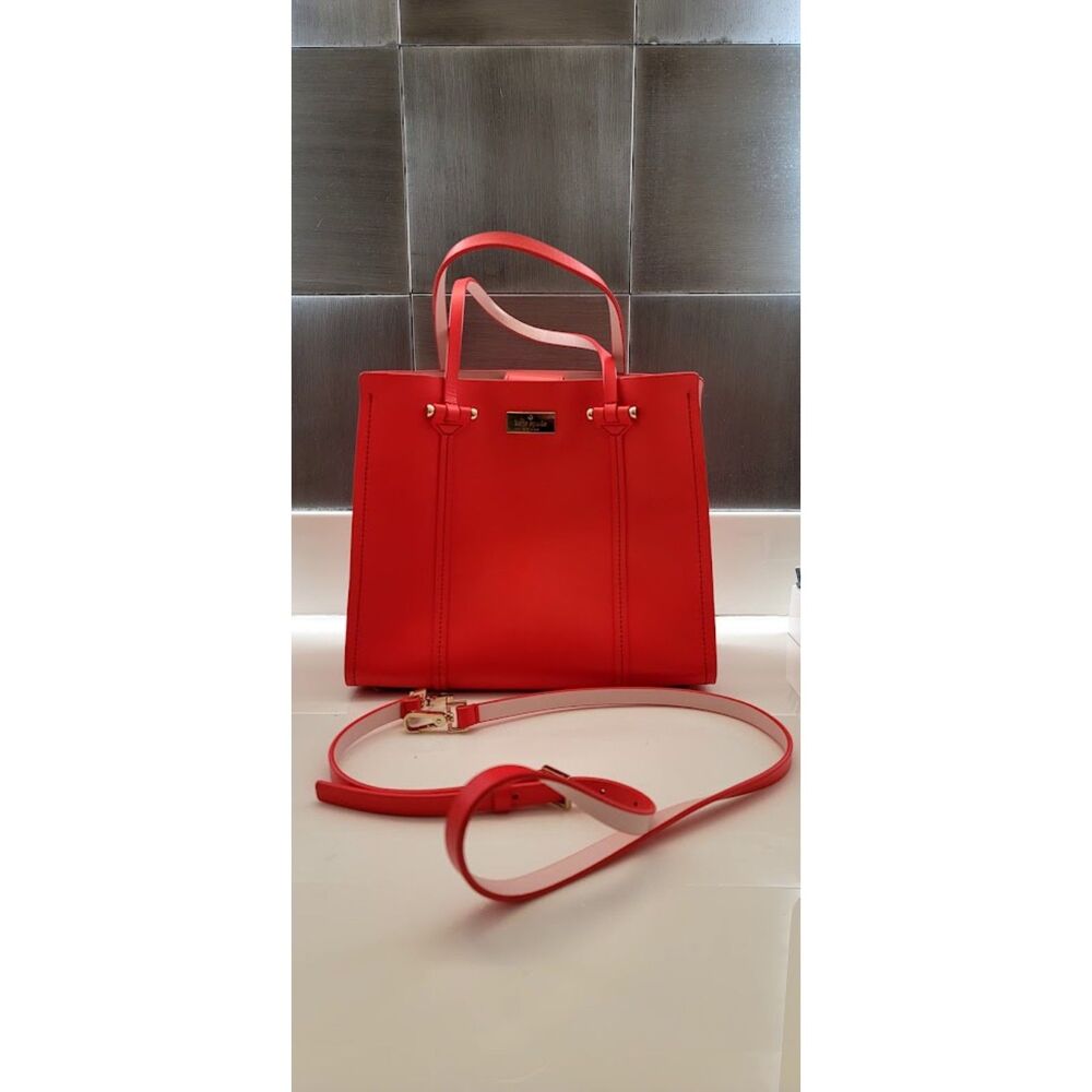 Kate Spade New York Abour Hill Small Elodie Leather Tote Bag in Pink Coral Lux